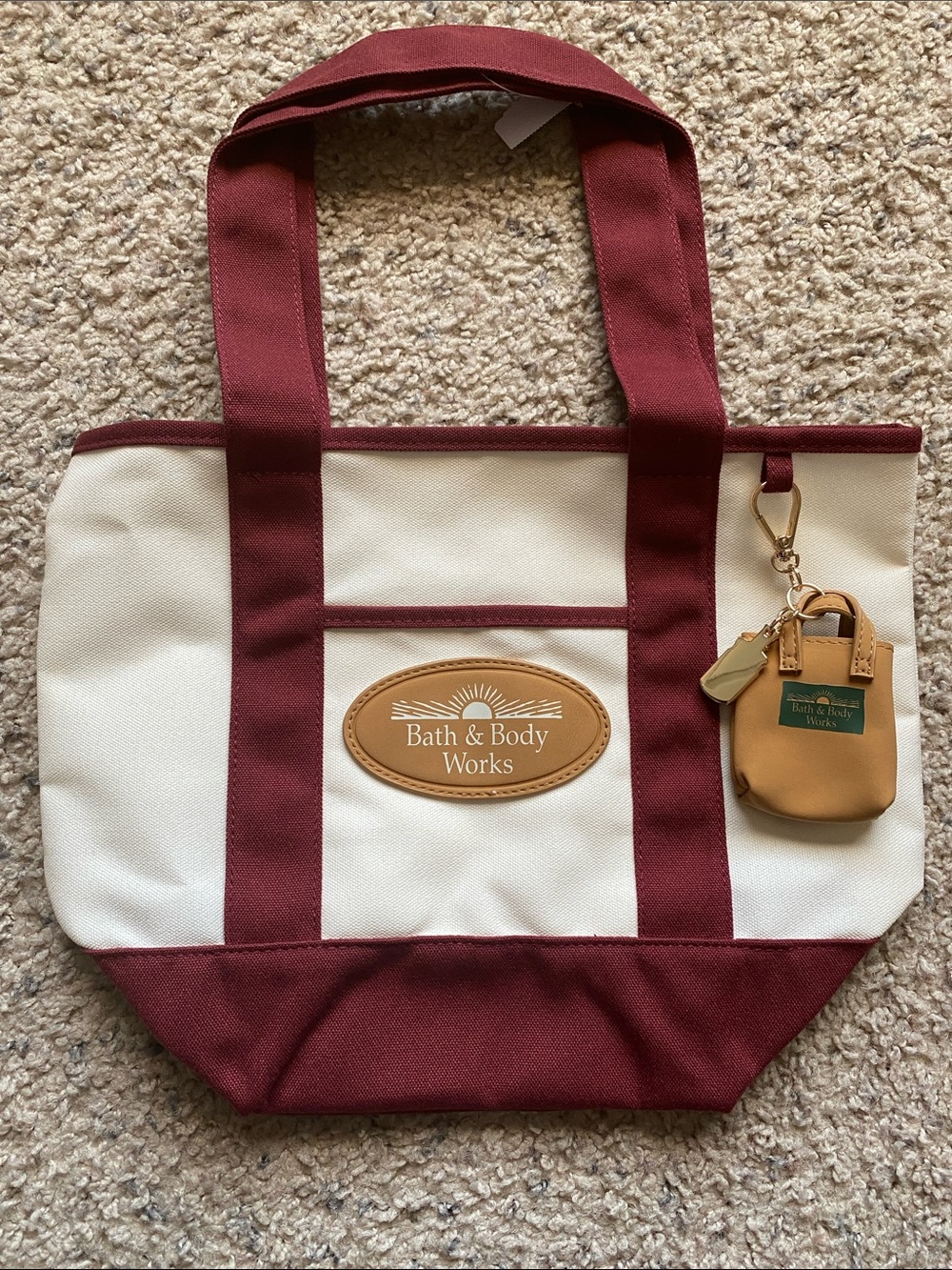 Bath & Body Works Canvas Tote with Keychain Charm